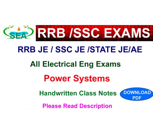 POWER SYSTEMS NOTES (1+2) PDF FOR RRBJE ELECTRICAL /SSC JE /OTHER JE& AE EXAMS